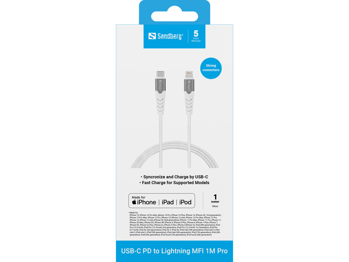 Sandberg USB-C PD to Lightning MFI 1M
