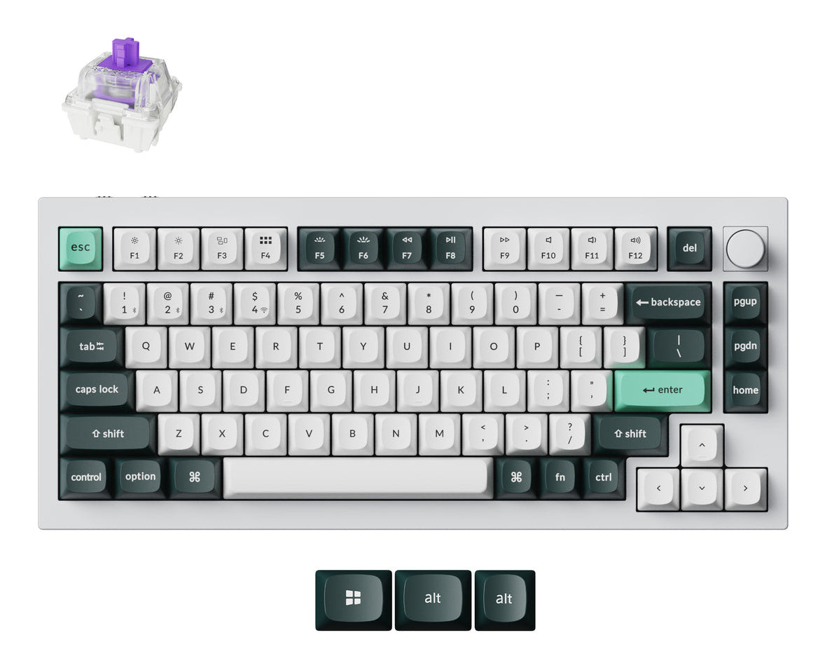 Keychron Q1 HE tastatur Universel USB + RF Wireless + Bluetooth Hvid