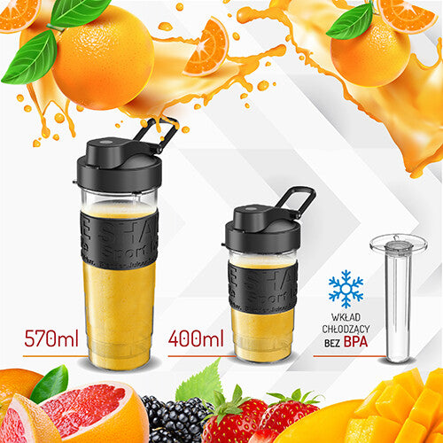 Adler AD 4081 blender 0,57 L Sportsblender 800 W Sort, Rustfrit stål, Gennemsigtig