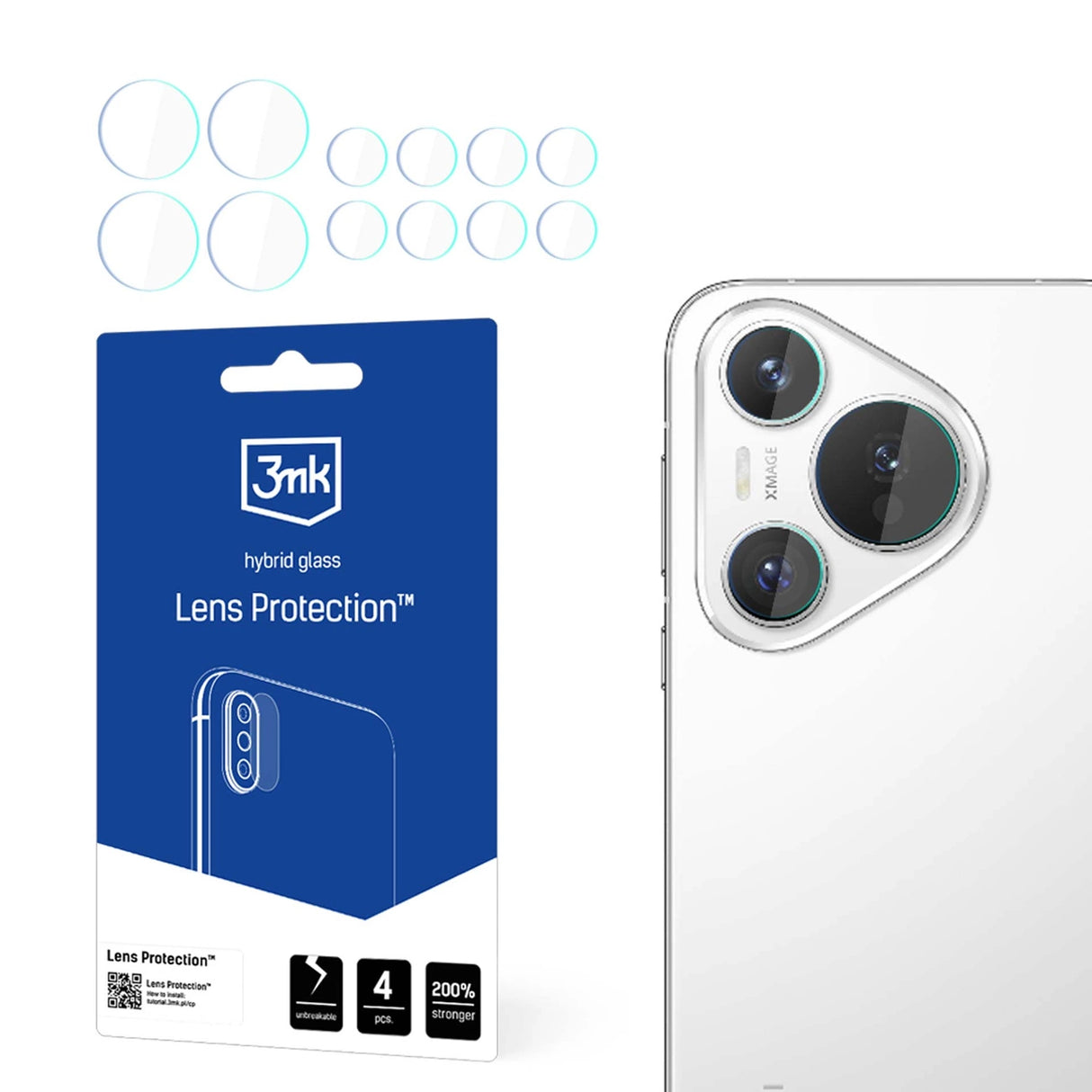 3mk Lens ProtectionTM hybridkameraglas til Huawei Pura 70 Pro / 70 Pro+