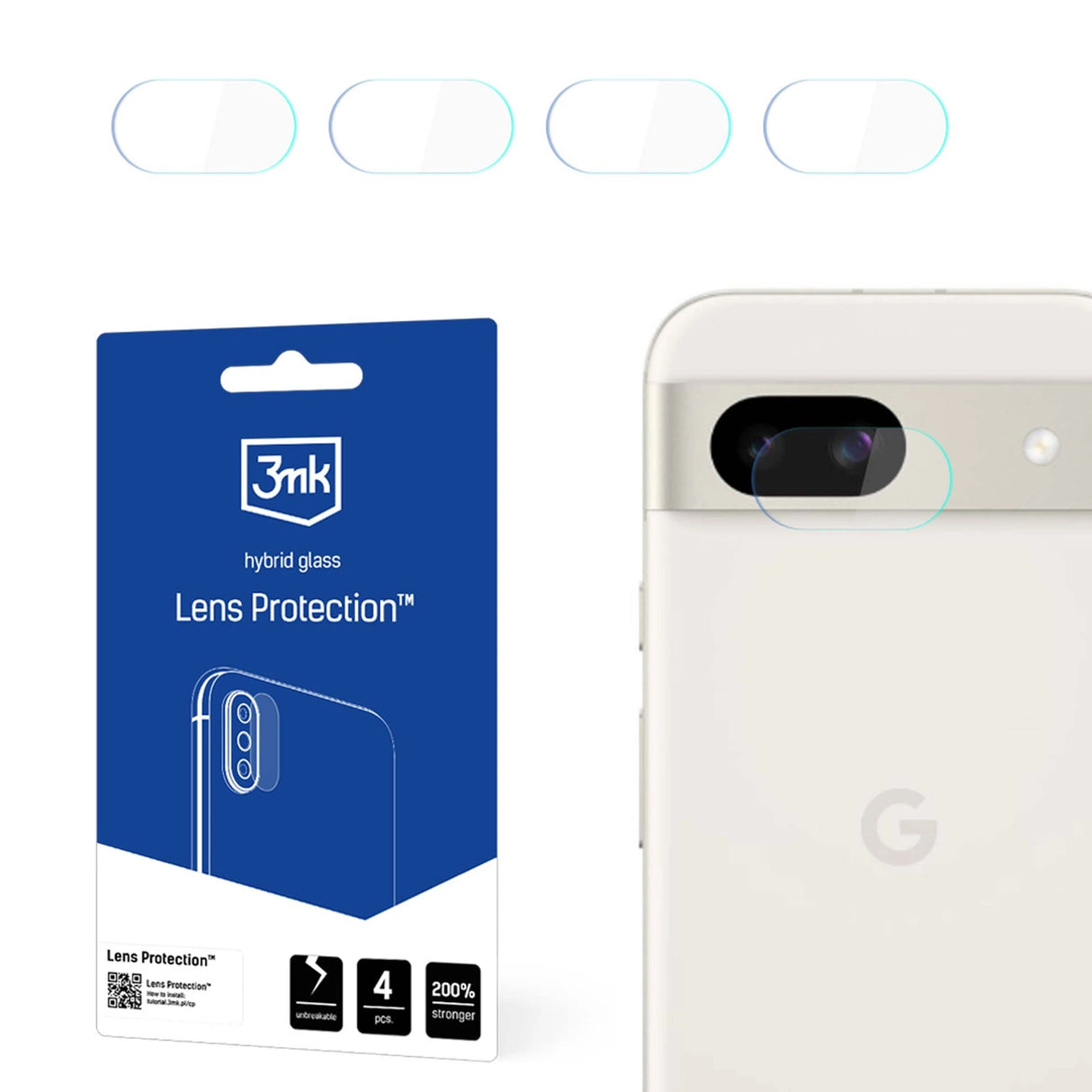 3mk Lens ProtectionTM hybridkameraglas til Google Pixel 8A 5G