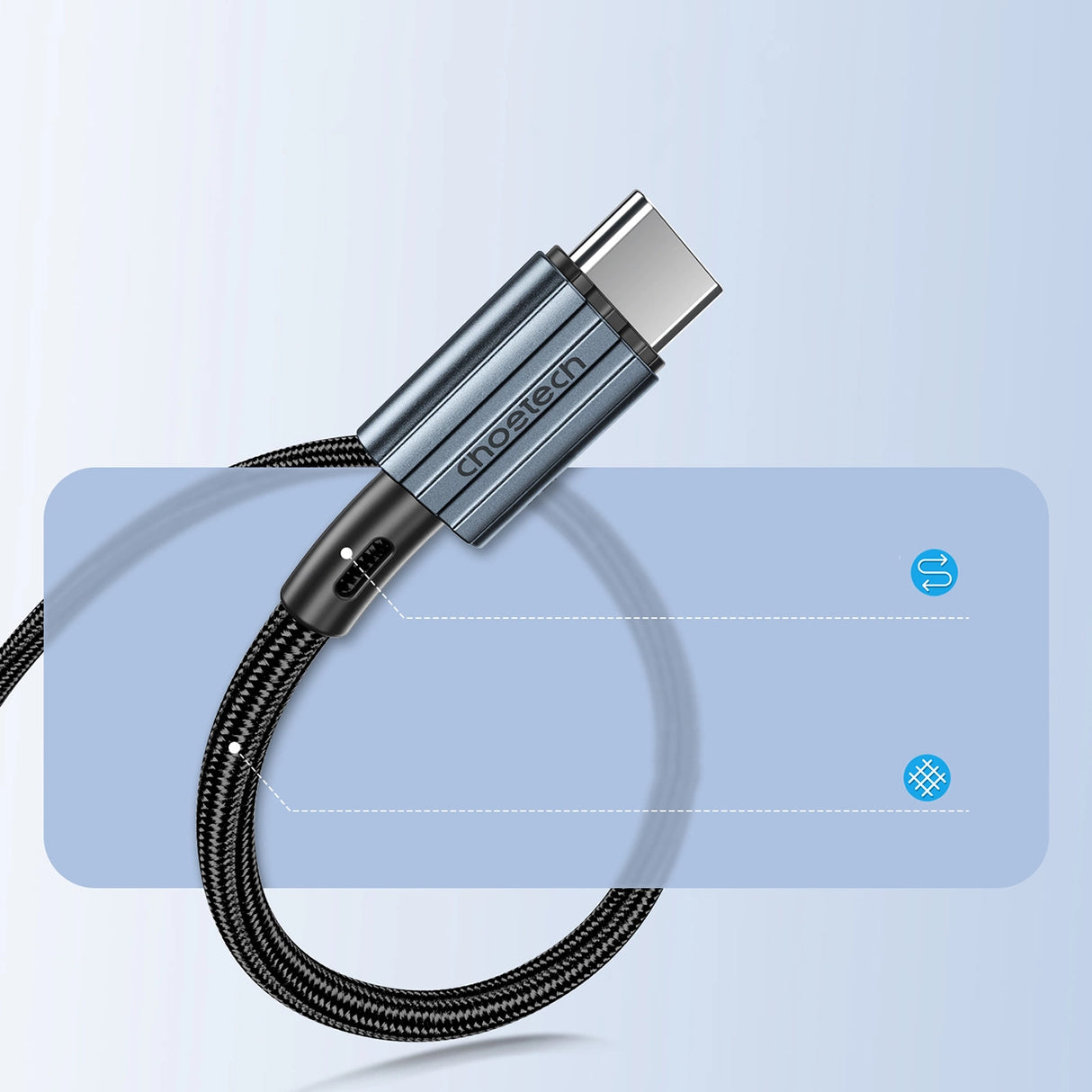 Choetech XCC-1014 USB-C / USB-C PD 60W kabel - grå