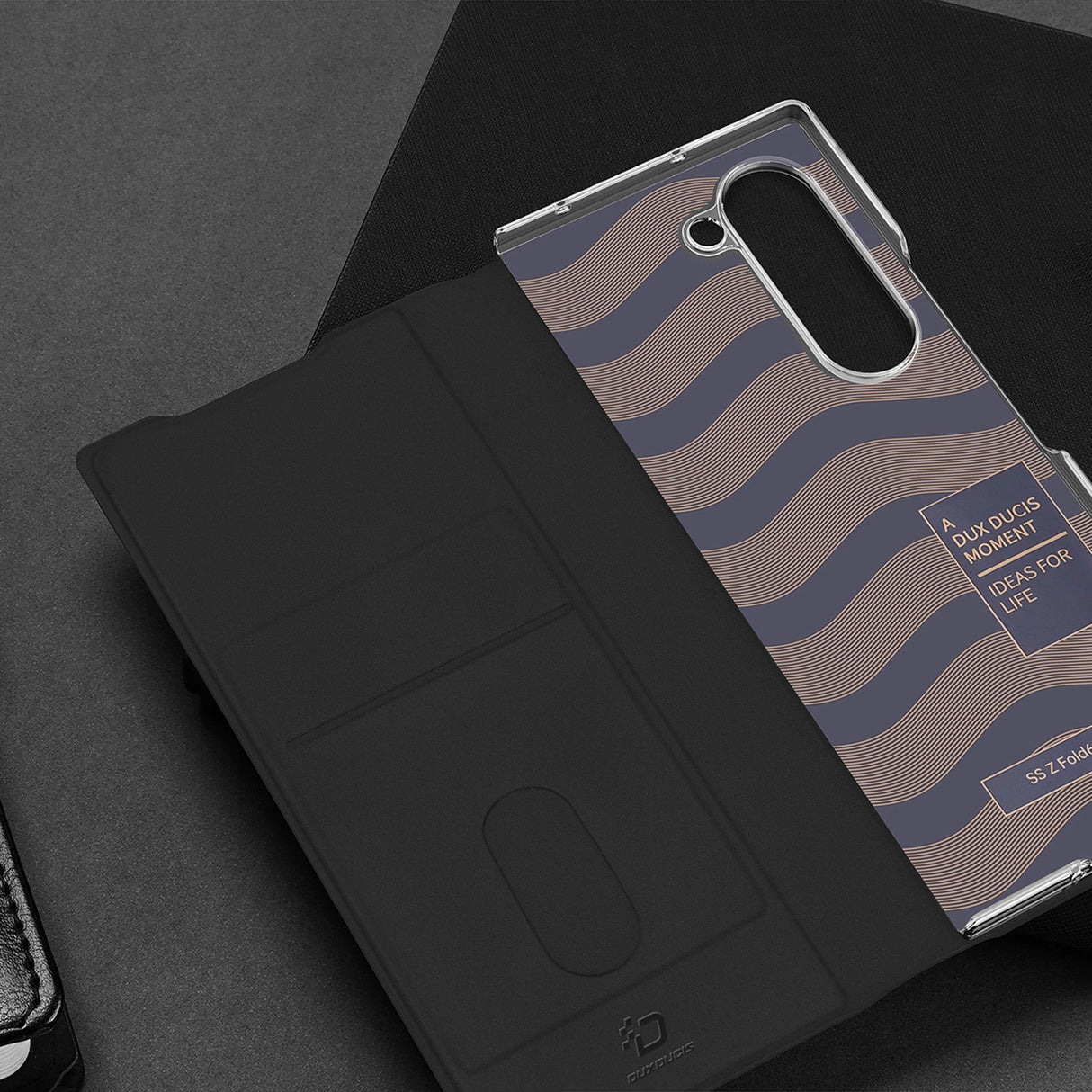 Dux Ducis Brill leather case for Samsung Galaxy Z Fold 6 with flap and card slot - black