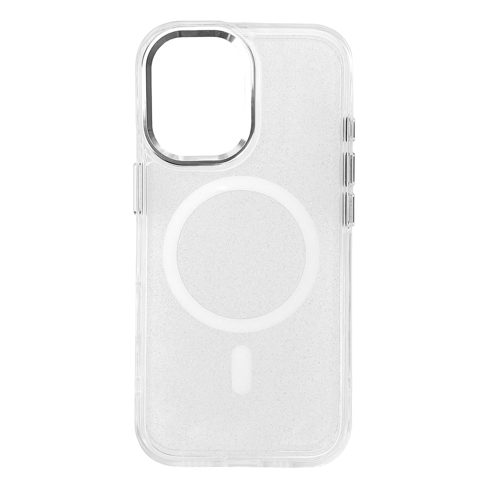 Glitter Case MagSafe til iPhone 16 - hvid med glitter