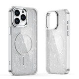 Glitter Case MagSafe til iPhone 16 Pro Max - hvid med glitter