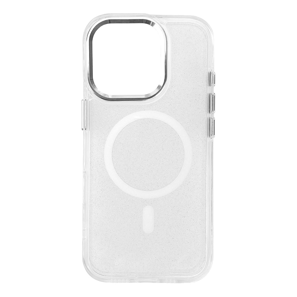Glitter Case MagSafe til iPhone 16 Pro Max - hvid med glitter