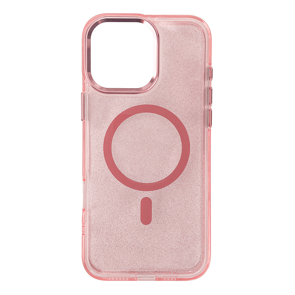 Glitter Case MagSafe til iPhone 16 Pro - pink med glitter