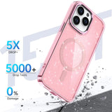 Glitter Case MagSafe til iPhone 16 Pro Max - pink med glitter