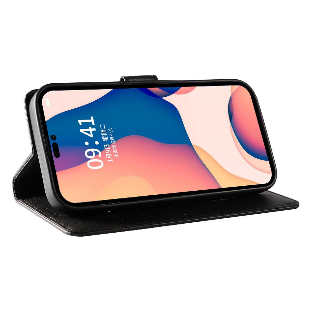 Læderbogsfoder til iPhone 16 Pro - sort