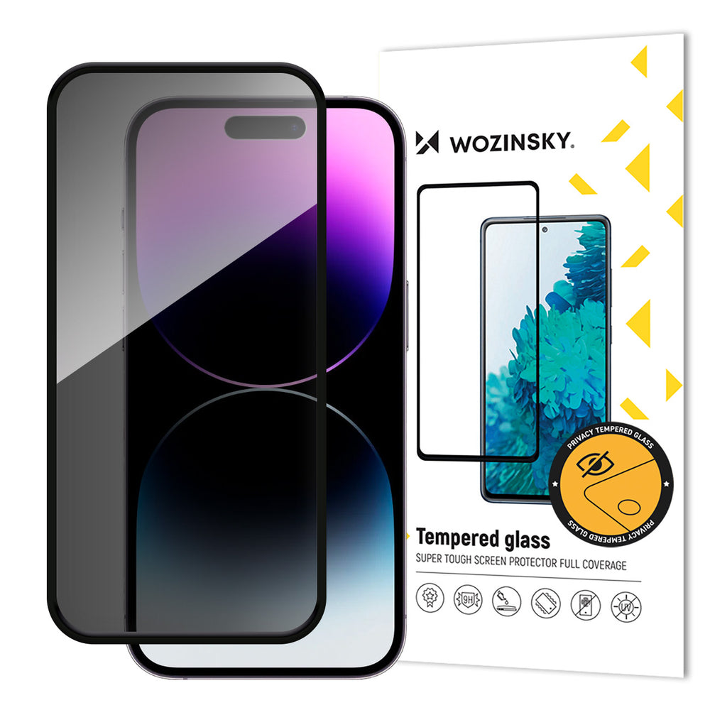 Wozinsky Privacy Glass hærdet glas med anti-spion filter til iPhone 16