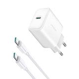 Joyroom JR-TCF24 USB-C PD 30W QC SFC hvid + 1m USB-C kabel
