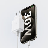 Joyroom JR-TCF24 USB-C PD 30W QC SFC hvid + 1m USB-C kabel