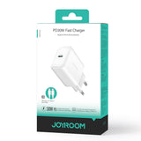 Joyroom JR-TCF24 USB-C PD 30W QC SFC hvid + 1m USB-C kabel