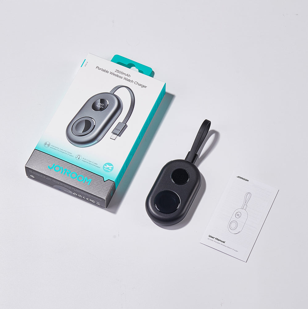Joyroom JR-W09 3W trådløs opladning Power Bank med USB-C-kabel til Apple Watch - sort