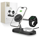 Tech-Protect A12 3in1 MagSafe induktiv oplader til smartphone/hovedtelefon/smartwatch - sort