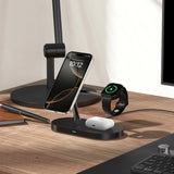 Tech-Protect A12 3in1 MagSafe induktiv oplader til smartphone/hovedtelefon/smartwatch - sort