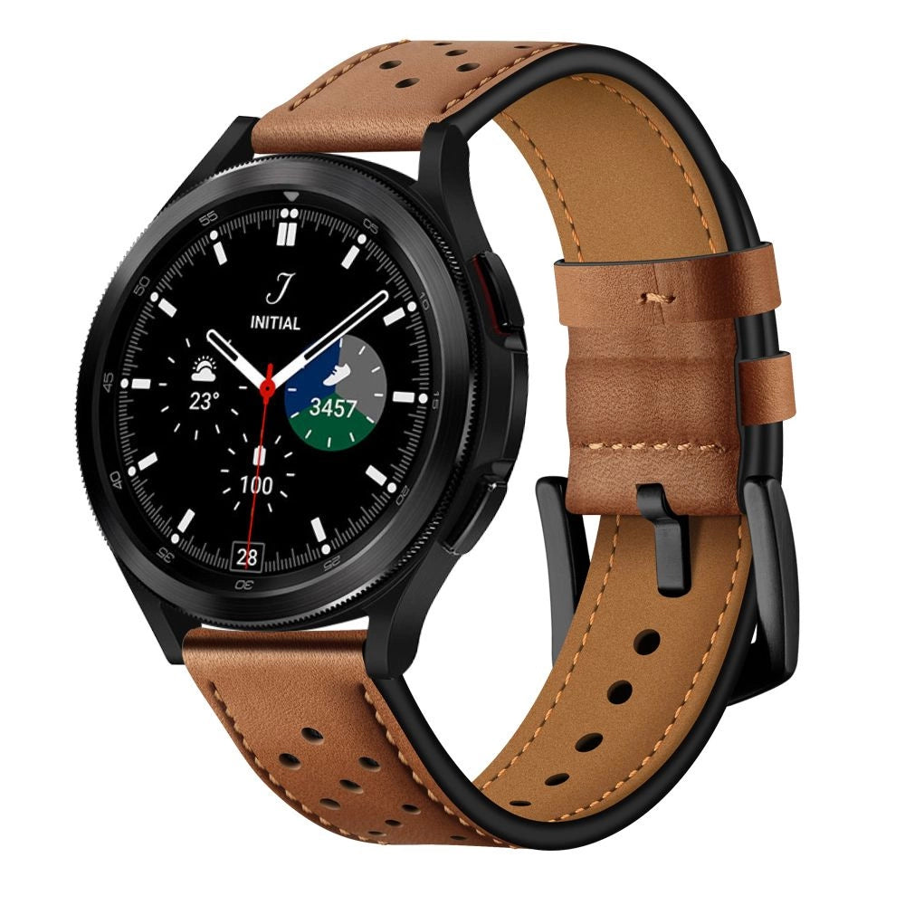 Tech-Protect læderrem til Samsung Galaxy Watch 4 / 5 / 5 Pro / 6 / 7 / FE - Brunt
