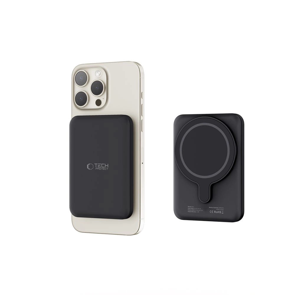 Tech-Protect LifeMag PB10 Powerbank with MagSafe 5000mAh 15W USB-C port - black + USB-C cable