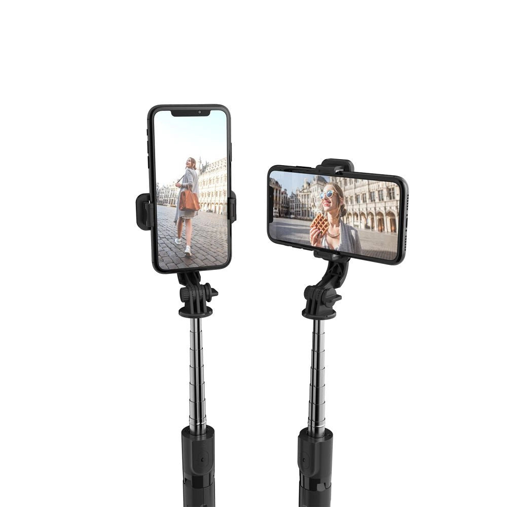Tech-Protect L02S Bluetooth selfie-stick med stativ op til 72 cm - sort