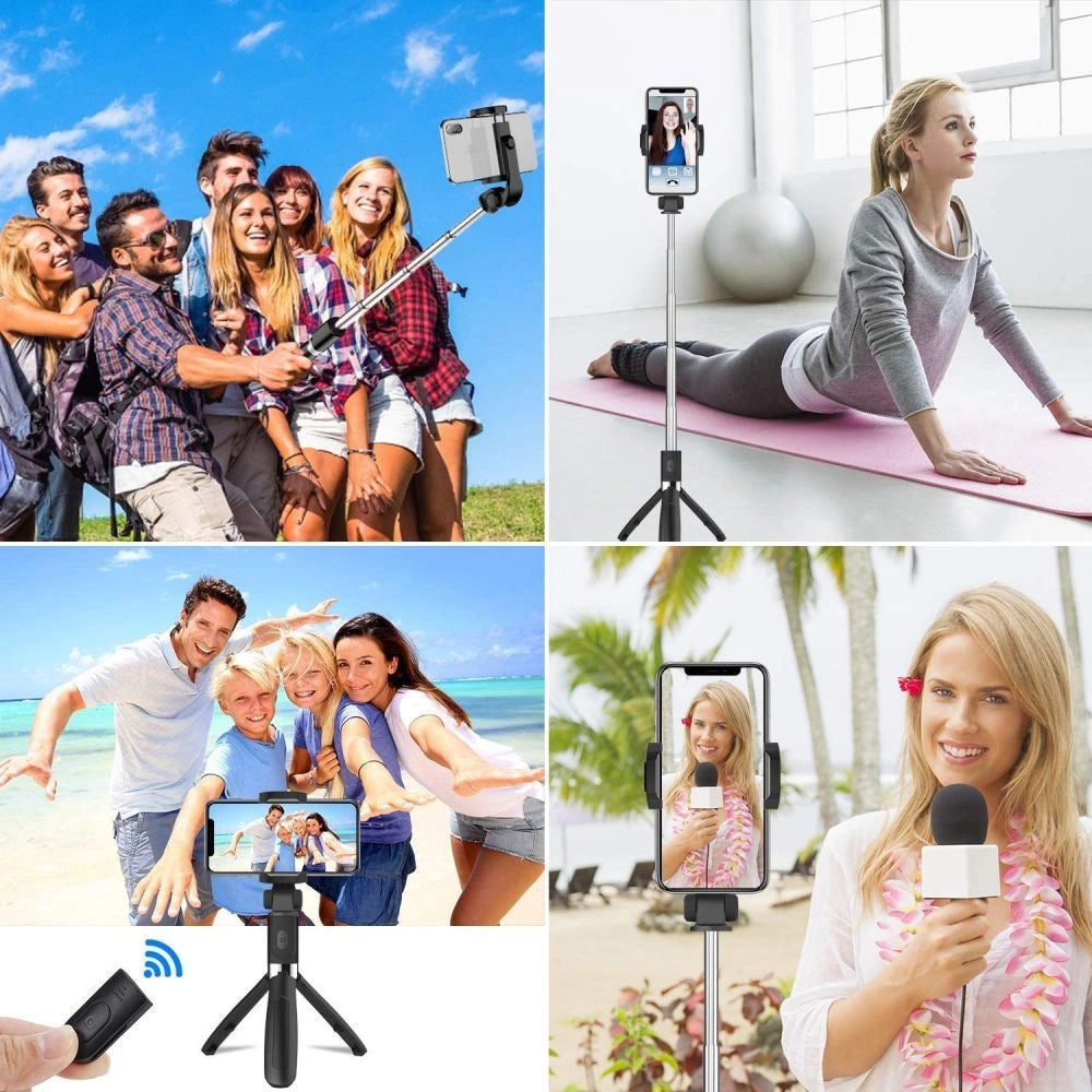 Tech-Protect L02S Bluetooth selfie-stick med stativ op til 72 cm - sort