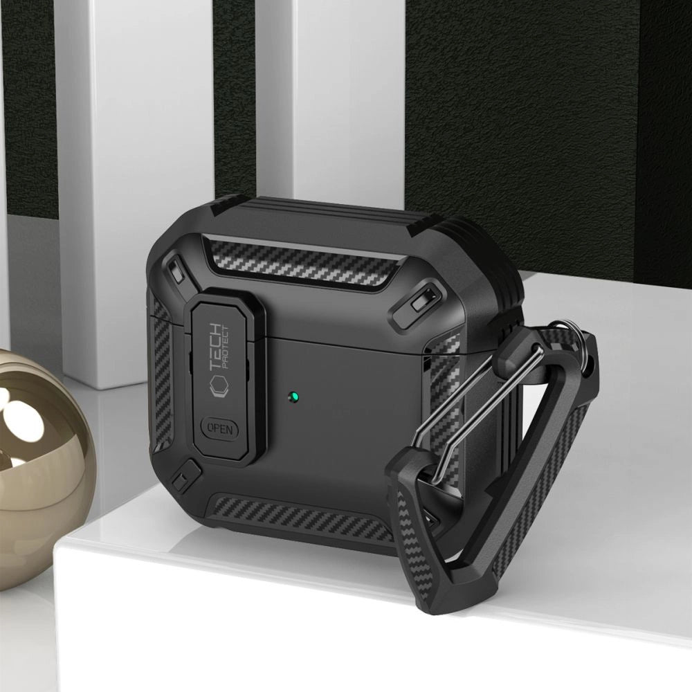 Tech-Protect X-Carbo Case til AirPods Pro 1 / 2 - sort