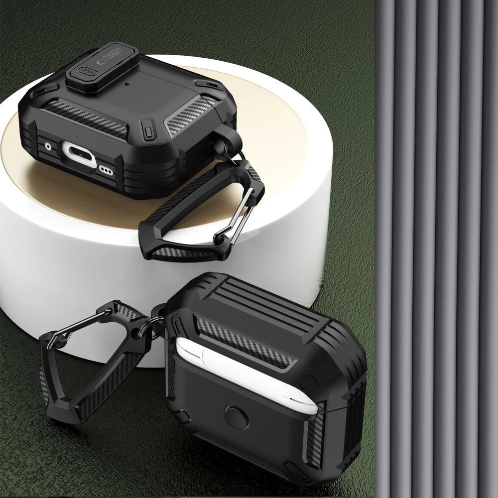 Tech-Protect X-Carbo Case til AirPods Pro 1 / 2 - sort