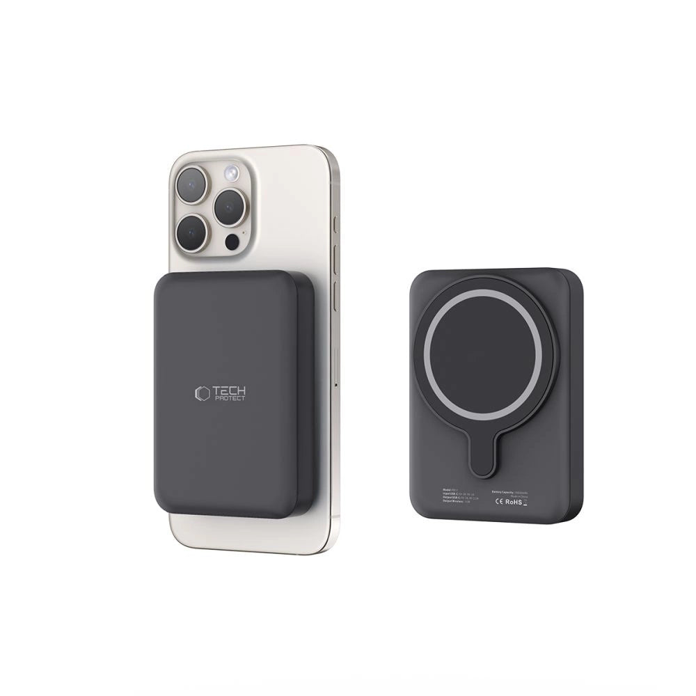 Tech-Protect LifeMag PB11 Powerbank with MagSafe 10000mAh 15W USB-C port - black + USB-C cable