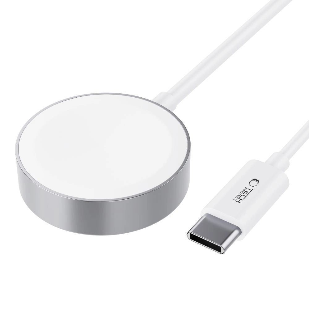 Tech-Protect UltraBoost magnetisk induktiv oplader med USB-C-stik til Apple Watch 1,2 m - hvid