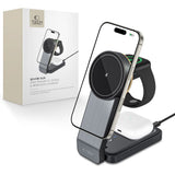 Tech-Protect QI15W-A28 MagSafe 3in1 induktiv oplader med Smartphone / Apple Watch / AirPods Stand - sort
