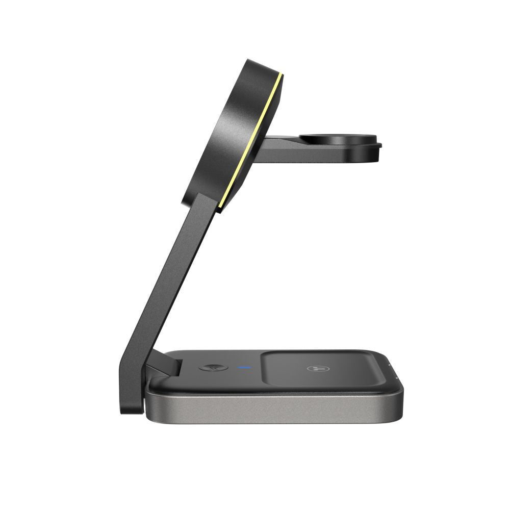Tech-Protect QI15W-A28 MagSafe 3in1 induktiv oplader med Smartphone / Apple Watch / AirPods Stand - sort