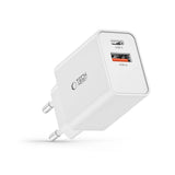 Tech-Protect NC30W USB-C PD 30W / USB-A QC 3.0 oplader - hvid