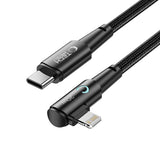 Tech-Protect UltraBoost L Kabel Lightning (vinklet) / USB-C (ret) PD 20W 3A 1m - grå