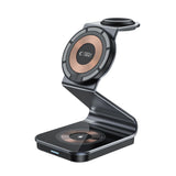 Tech-Protect QI15W-A29 3-i-1-induktiv oplader med MagSafe til smartphone / Apple Watch / AirPods - sort