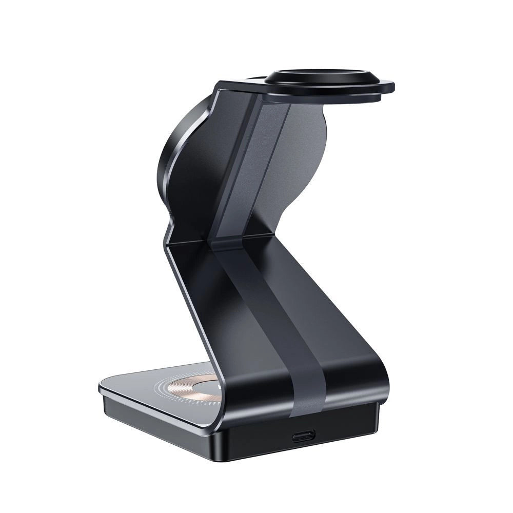 Tech-Protect QI15W-A29 3-i-1-induktiv oplader med MagSafe til smartphone / Apple Watch / AirPods - sort