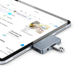 HUB Tech-Protect V6 4in1 USB-C - USB-A 3.0 / USB-C PD100W / HDMI / mini jack 3.5mm - gray