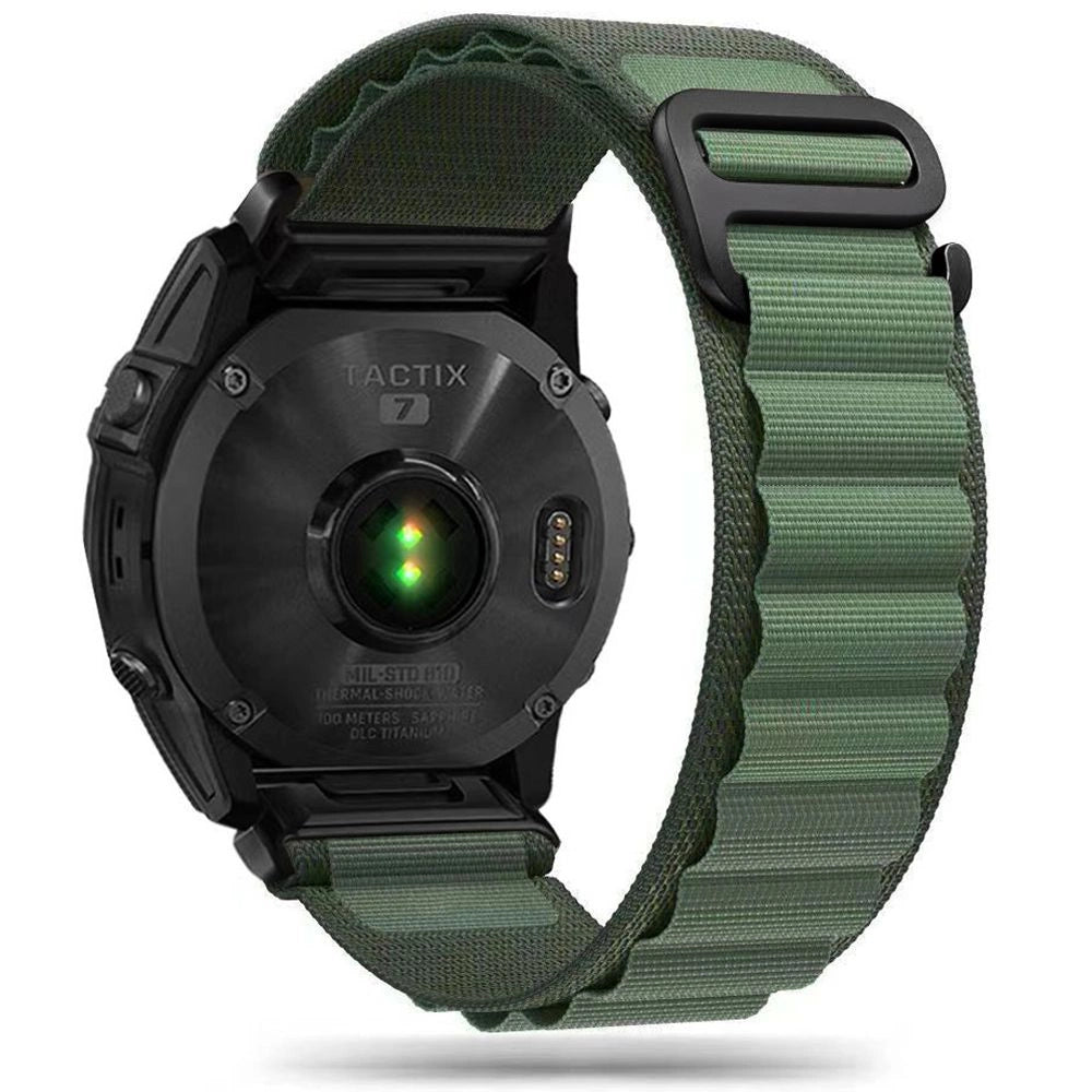 Tech-Protect Nylon Pro Strap til Garmin Fenix 5 / 6 / 6 Pro / 7 - mørkegrøn