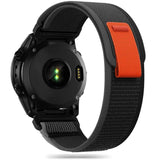Tech-Protect Nylon Strap til Garmin Fenix 5 / 6 / 6 Pro / 7 - sort/orange