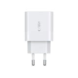 Tech-Protect C20W 2x USB-C PD 20W oplader med USB-C / USB-C kabel - hvid