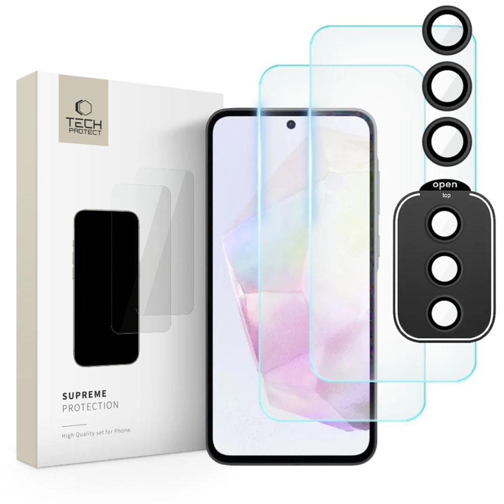 Tech-Protect Supreme Set til Samsung Galaxy A35 5G 2x hærdet glas til skærm / hærdet glas til kamera