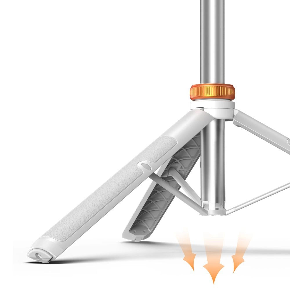 Tech-Protect L03S Bluetooth selfie stick med fjernbetjening, stativ op til 148 cm og 180 hoved - hvid