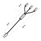 Tech-Protect UltraBoost 3in1 USB-A - Lightning / USB-C / micro USB 3.5A kabel 1m - grå