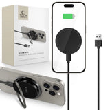 Tech-Protect QI15W-A33 Induktiv oplader med MagSafe og stativ med USB-A / USB-C kabel - sort