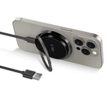 Tech-Protect QI15W-A33 Induktiv oplader med MagSafe og stativ med USB-A / USB-C kabel - sort
