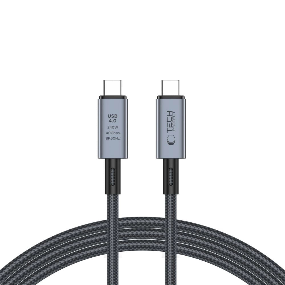 Tech-Protect UltraBoost Max USB-C 4.0 / USB-C 4.0 PD 240W 8K 40Gbps 2m kabel - grå