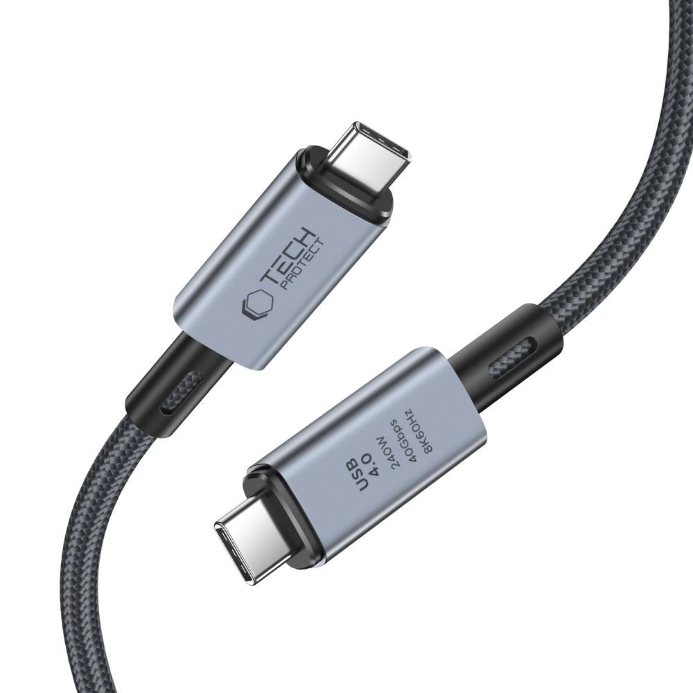 Tech-Protect UltraBoost Max USB-C 4.0 / USB-C 4.0 PD 240W 8K 40Gbps 2m kabel - grå