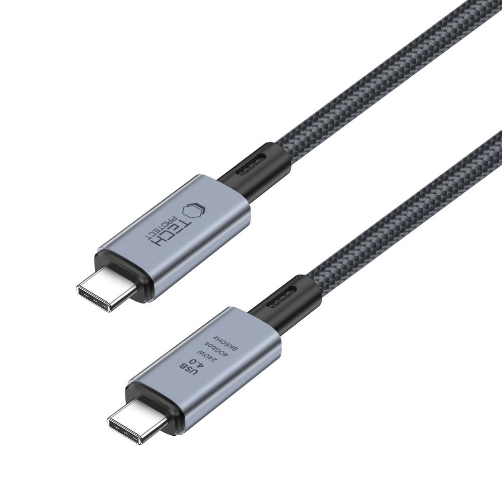 Tech-Protect UltraBoost Max USB-C 4.0 / USB-C 4.0 PD 240W 8K 40Gbps 2m kabel - grå