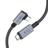 Tech-Protect UltraBoost Max L USB-C 4.0 (ret) / USB-C 4.0 (vinklet) PD 240W 8K 40Gbps 1,5 m Kabel - Grå
