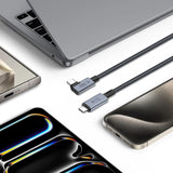 Tech-Protect UltraBoost Max L USB-C 4.0 (ret) / USB-C 4.0 (vinklet) PD 240W 8K 40Gbps 1,5 m Kabel - Grå