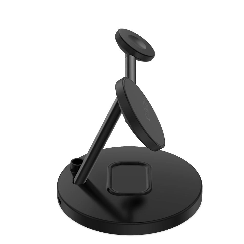 Tech-Protect QI15W-A35 3-i-1-induktiv oplader med MagSafe til telefon / AirPods / Apple Watch - sort