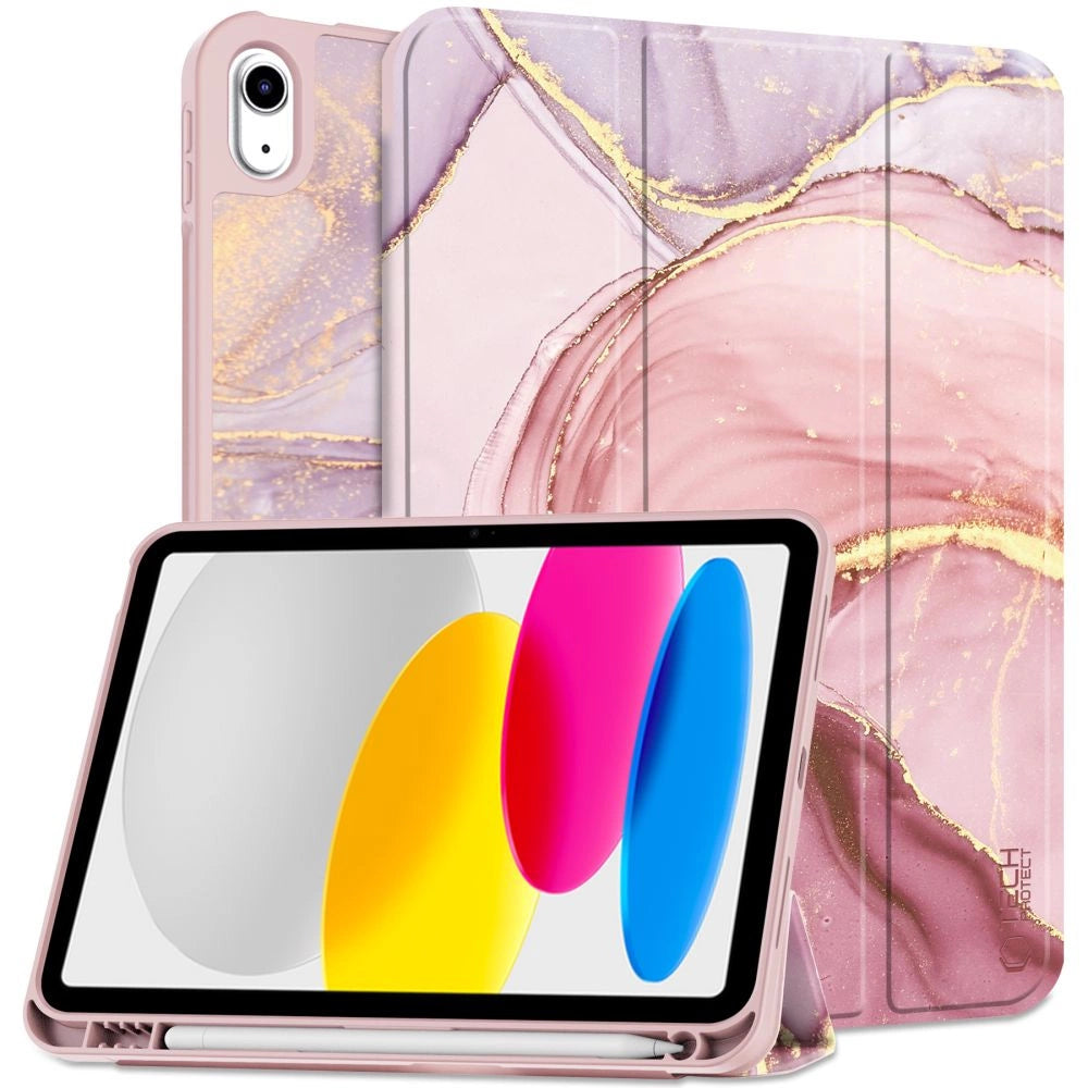 Tech-Protect SC Pen Case til iPad 10.9" 2022 - Pink Marble